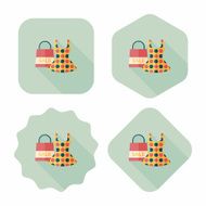 shopping dress flat icon with long shadow eps10 N49
