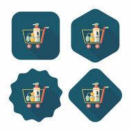 shopping perfume and lipsticks flat icon with long shadow eps10 N27