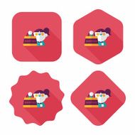 SALE Shopaholic flat icon with long shadow eps10 N71