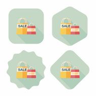shopping paper bag flat icon with long shadow eps10 N47