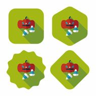 pumpkin flat icon with long shadow eps10 N10