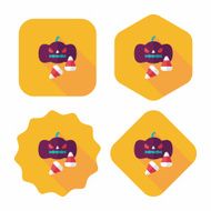 pumpkin flat icon with long shadow eps10 N12
