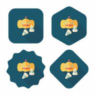 pumpkin flat icon with long shadow eps10 N13