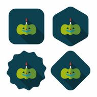 pumpkin candle flat icon with long shadow eps10 N9