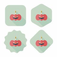 pumpkin candle flat icon with long shadow eps10 N12