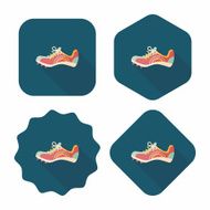 sneaker flat icon with long shadow eps10 N15