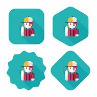 referee flat icon with long shadow eps10 N7