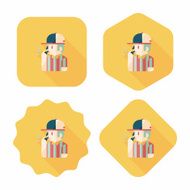 referee flat icon with long shadow eps10 N8
