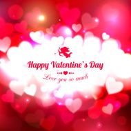 Happy Valentines day typographical glow holiday background with shining soft N5