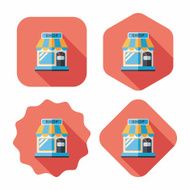 shopping store flat icon with long shadow eps10 N68