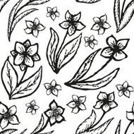 Floral doodling seamless background in tattoo style
