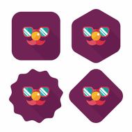birthday mustache props flat icon with long shadow eps10 N6