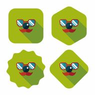 birthday mustache props flat icon with long shadow eps10 N9