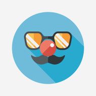 birthday mustache props flat icon with long shadow eps10 N11