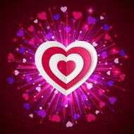 Happy Valentines day typographical glow holiday background with shining soft N16