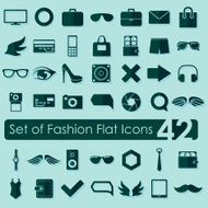 Set of fashion flat icons N2