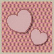 Heart love shape on retro background recycled paper craft
