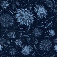 Vintage blue flower pattern