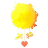 Happy Valentine&#039;s Day card with angels for your design N2