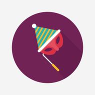 birthday party mask flat icon with long shadow eps10 N5