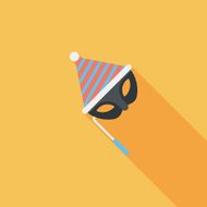birthday party mask flat icon with long shadow eps10 N7