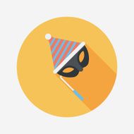 birthday party mask flat icon with long shadow eps10 N8