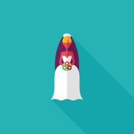 wedding bride flat icon with long shadow eps10 N34