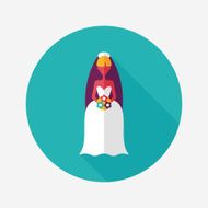 wedding bride flat icon with long shadow eps10 N35