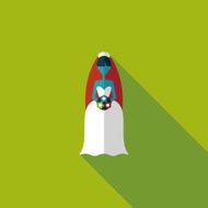 wedding bride flat icon with long shadow eps10 N37