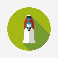 wedding bride flat icon with long shadow eps10 N38