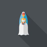 wedding bride flat icon with long shadow eps10 N40