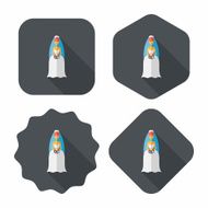 wedding bride flat icon with long shadow eps10 N41