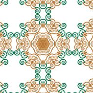 seamless pattern retro helix green with yellow