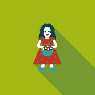 wedding bride flat icon with long shadow eps10 N42