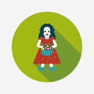 wedding bride flat icon with long shadow eps10 N43