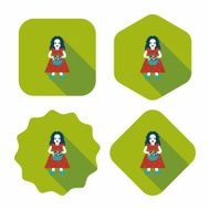 wedding bride flat icon with long shadow eps10 N44