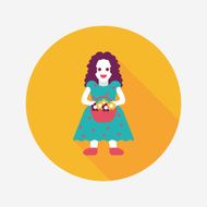 wedding bride flat icon with long shadow eps10 N49