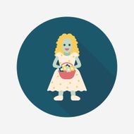 wedding bride flat icon with long shadow eps10 N52