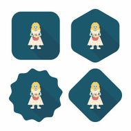 wedding bride flat icon with long shadow eps10 N53