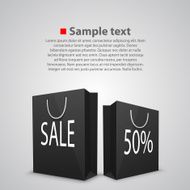 Black shopping bags with written sale N2