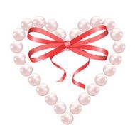 Pearl heart with bow