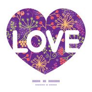 Vector colorful garden plants love text frame pattern invitation greeting