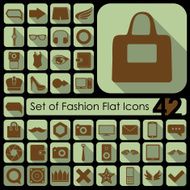 Set of fashion flat icons N3