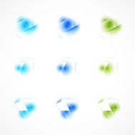 set of abstract color transparency smooth icon for design