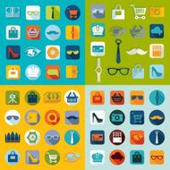 Set of fashion flat icons N5