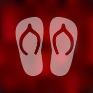 slippers icon on blurred background
