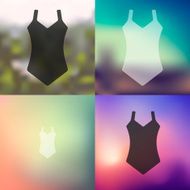swimsuit icon on blurred background