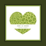 Vector abstract green natural texture heart symbol frame pattern invitation N3