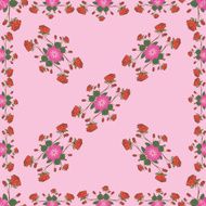 Pink seamless pattern with roses on a diagonal