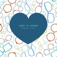 Vector colorful glasses heart silhouette pattern frame